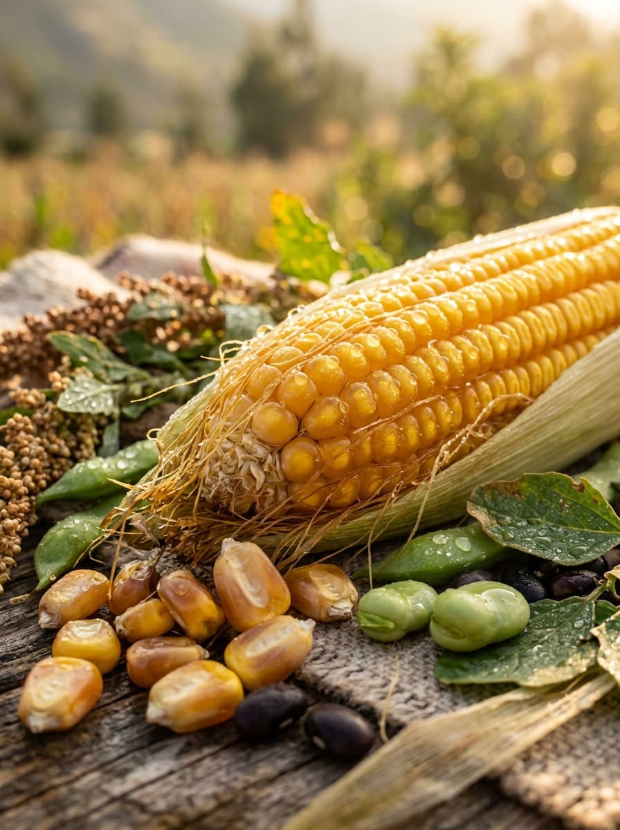 Cosecha y producción agrícola comunitaria en Bolivia